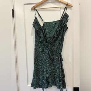 Green wrap dress